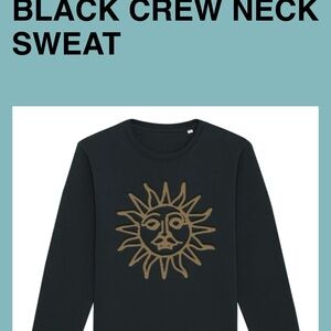 Tears For Fears Black Crew Neck Sweatshirt with Embroidered Sun Design